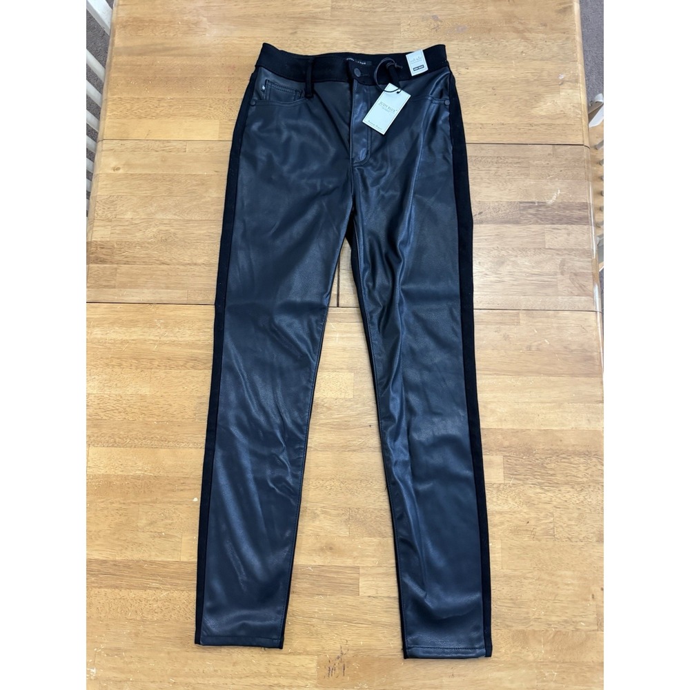 Judy Blue High Waist Faux Leather & Denim Jeans Skinny 5/27
